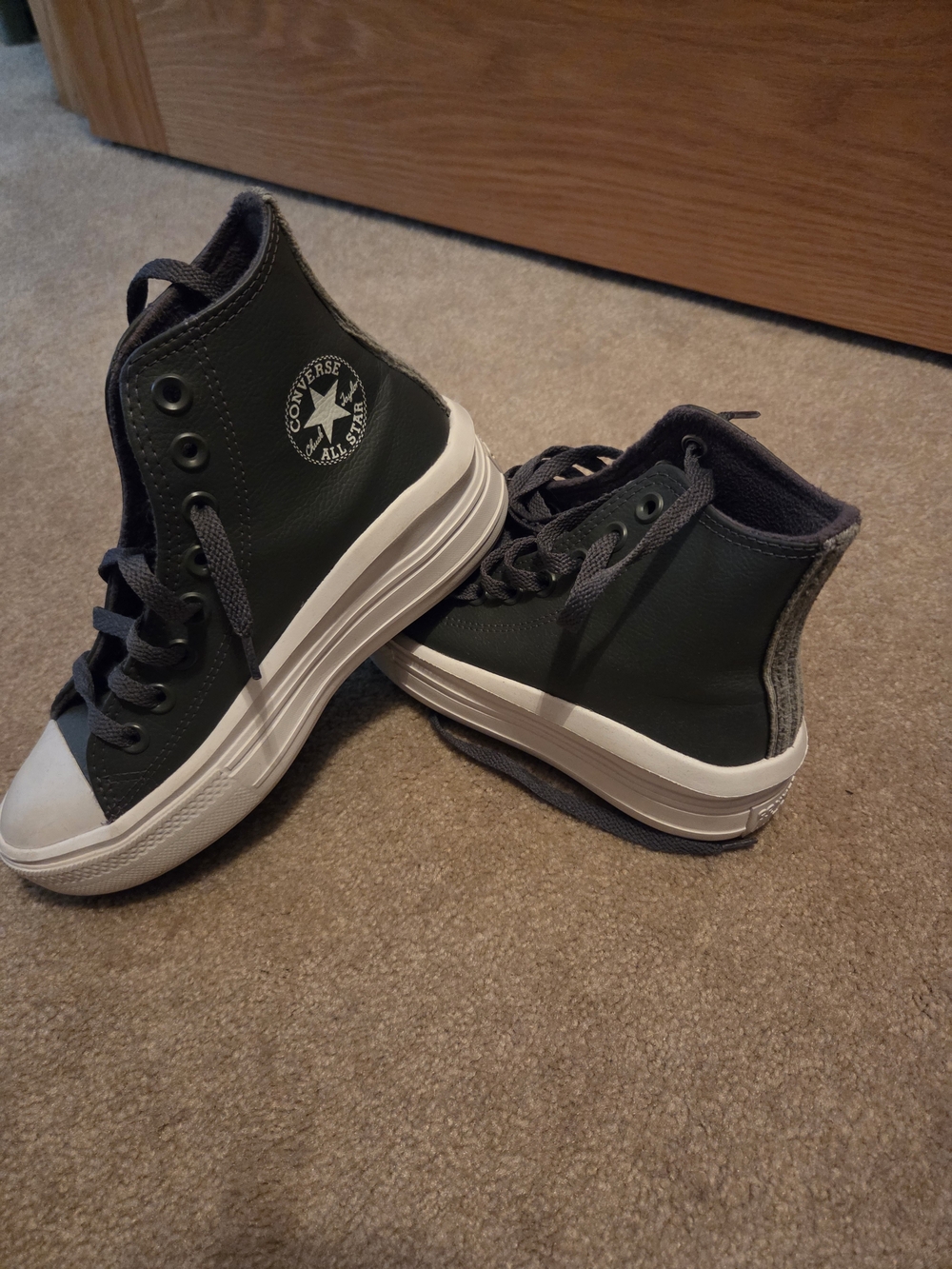 Converse Kids Green High-Top Sneakers with White Toe